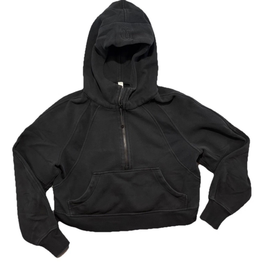 Lululemon Black Cropped Subba Hoodie Quarter Zip XS/S